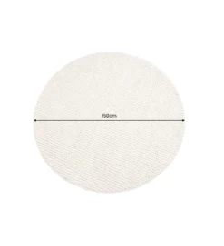 Dywan WOOL 150cm okrągły beżowy*Invicta Interior Best