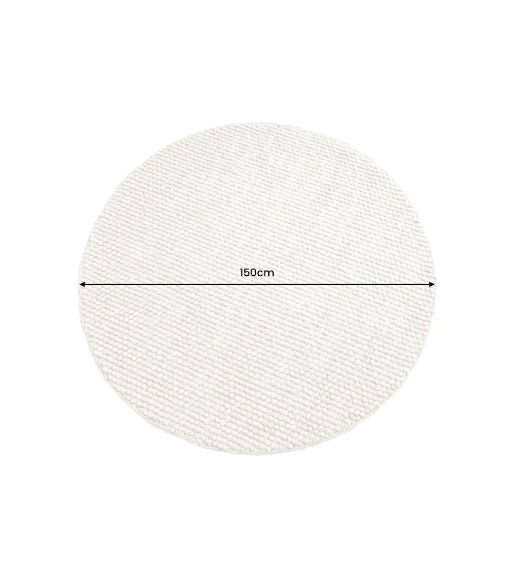 Dywan WOOL 150cm okrągły beżowy*Invicta Interior Best