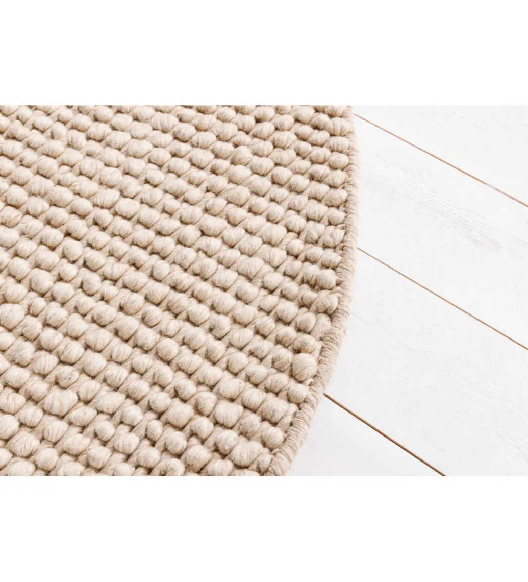 Dywan WOOL 150cm okrągły beżowy*Invicta Interior Best