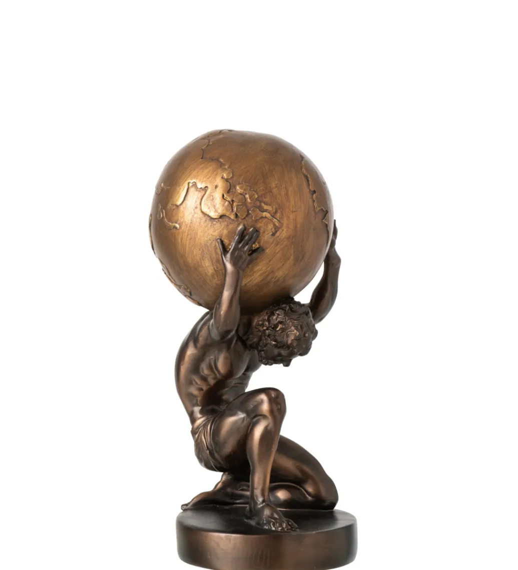 Figurka BALL HOLDING 28 cm ciemno brązowa złota*J-Line Sale