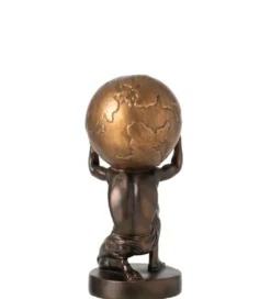 Figurka BALL HOLDING 28 cm ciemno brązowa złota*J-Line Sale