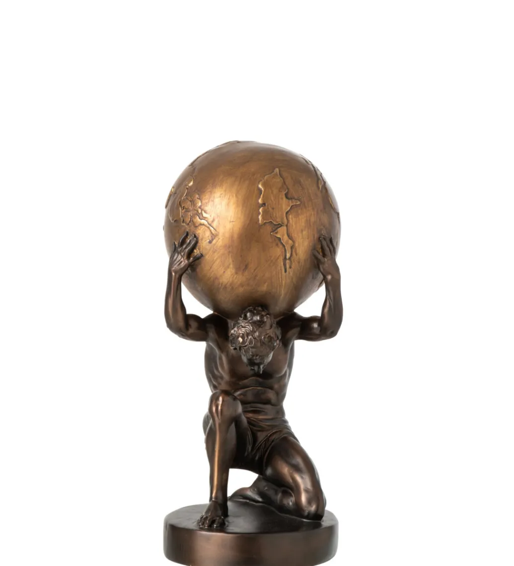 Figurka BALL HOLDING 28 cm ciemno brązowa złota*J-Line Sale