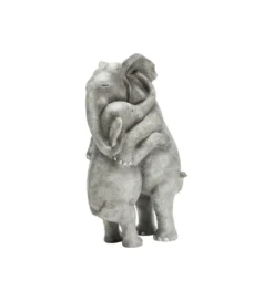 Figurka dekoracyjna Elephant Hug 36 cm szara*KDesign