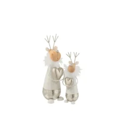 Figurka dekoracyjna Reindeer Heart 30 cm biała*J-Line New