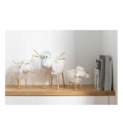 Figurka dekoracyjna Reindeer 34 cm kremowo złota*J-Line Hot