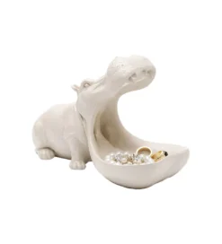 Figurka HUNGRY HIPPO 17 cm beżowa*KDesign