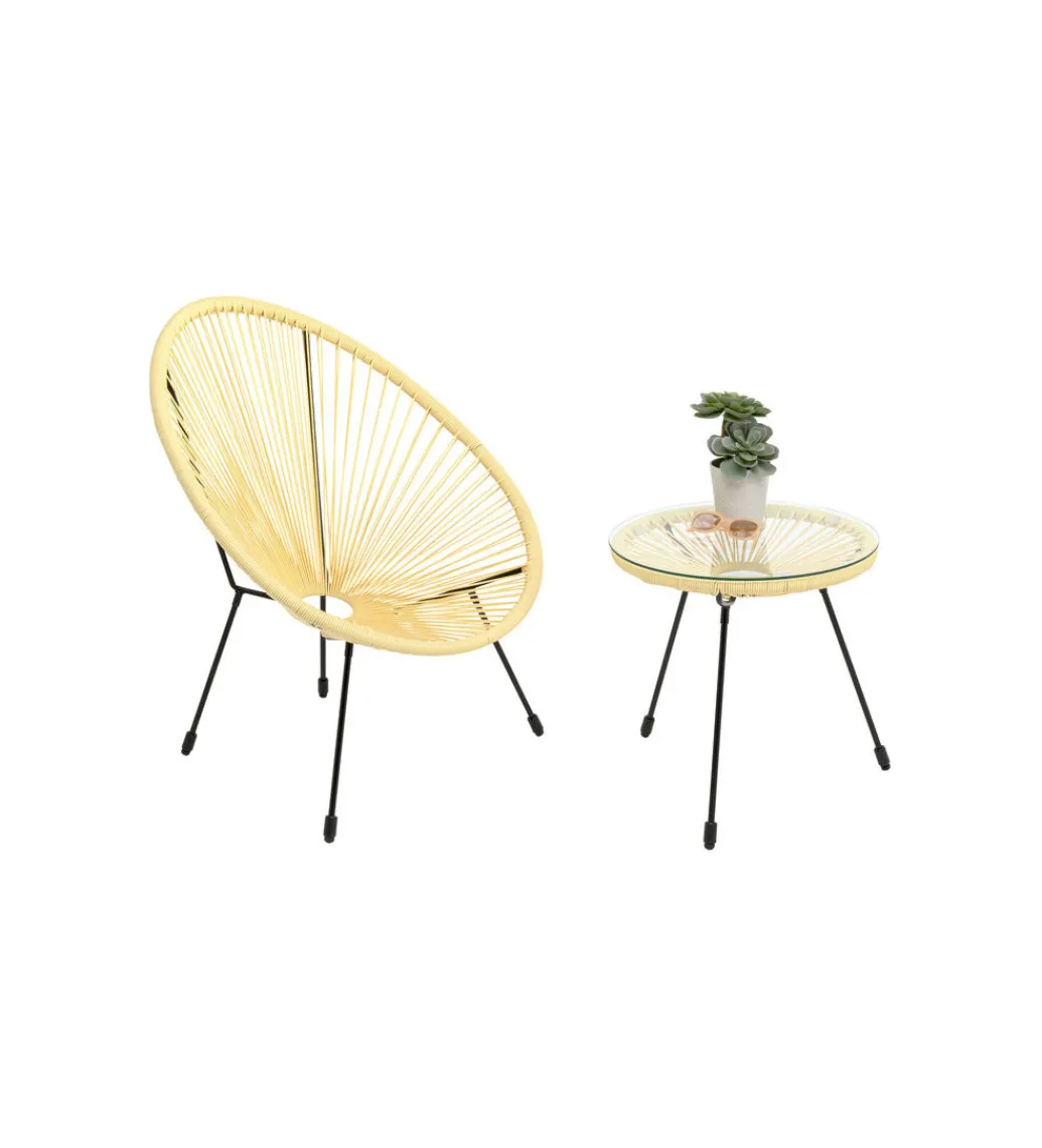 Fotel ACAPULCO 85 cm jasnożółty*KARE New