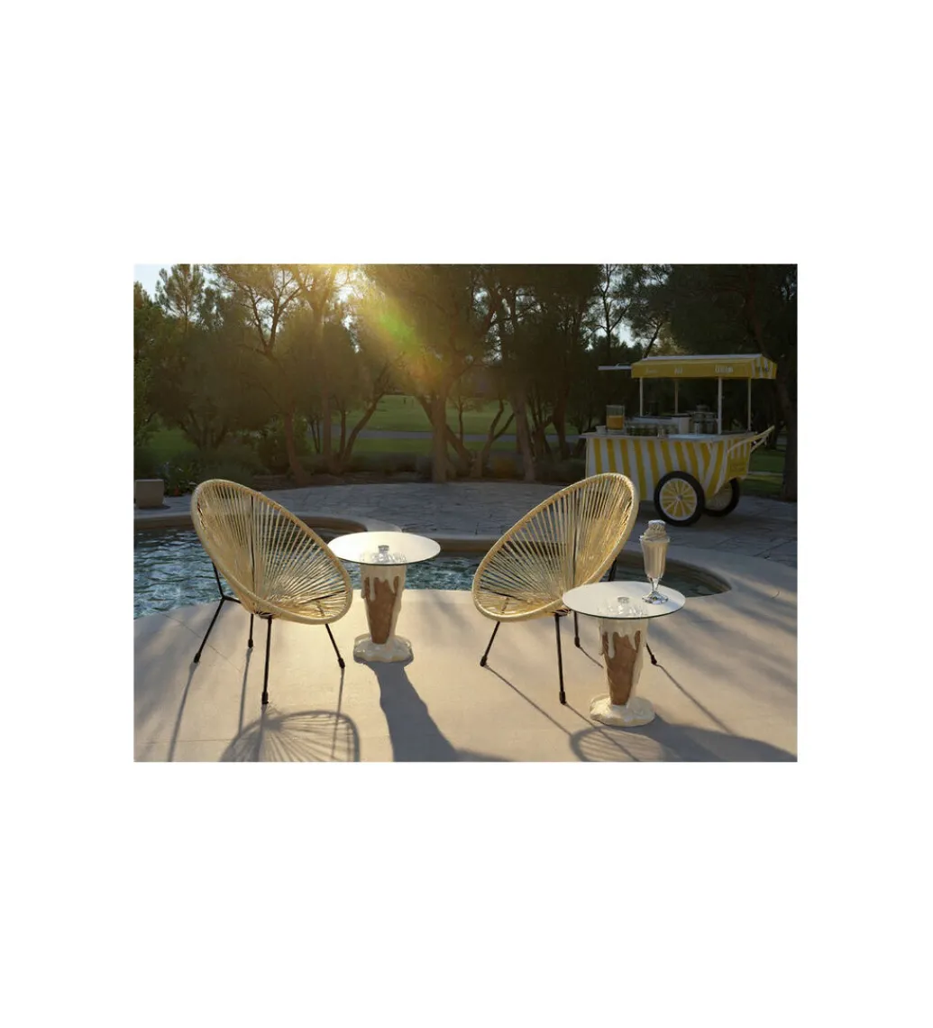 Fotel ACAPULCO 85 cm jasnożółty*KARE New