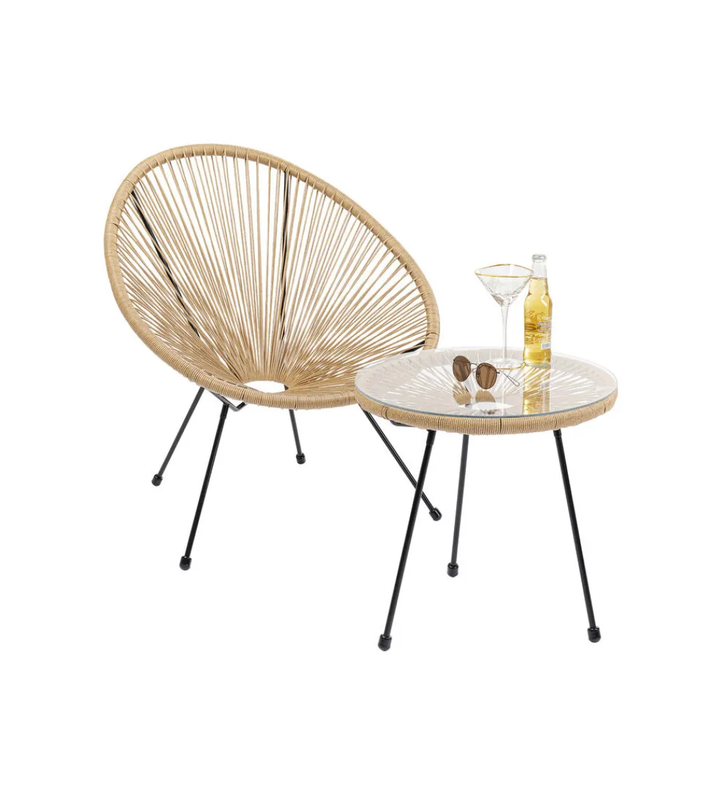 Fotel ACAPULCO 85 cm naturalny*KARE Outlet