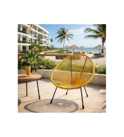 Fotel ACAPULCO 85 cm żółty*KARE Best