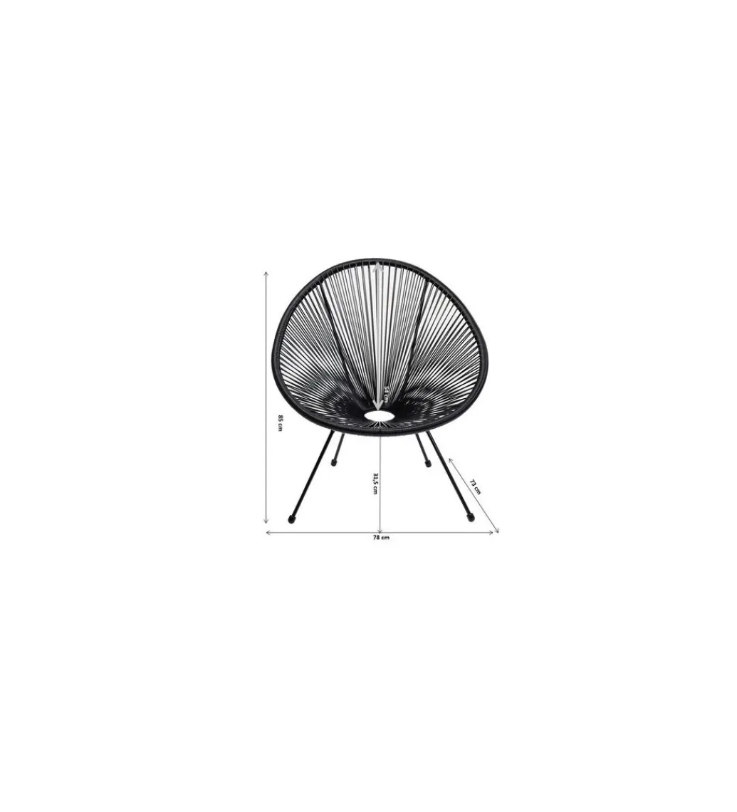 Fotel ACAPULCO 85 cm wiśniowy*KARE
