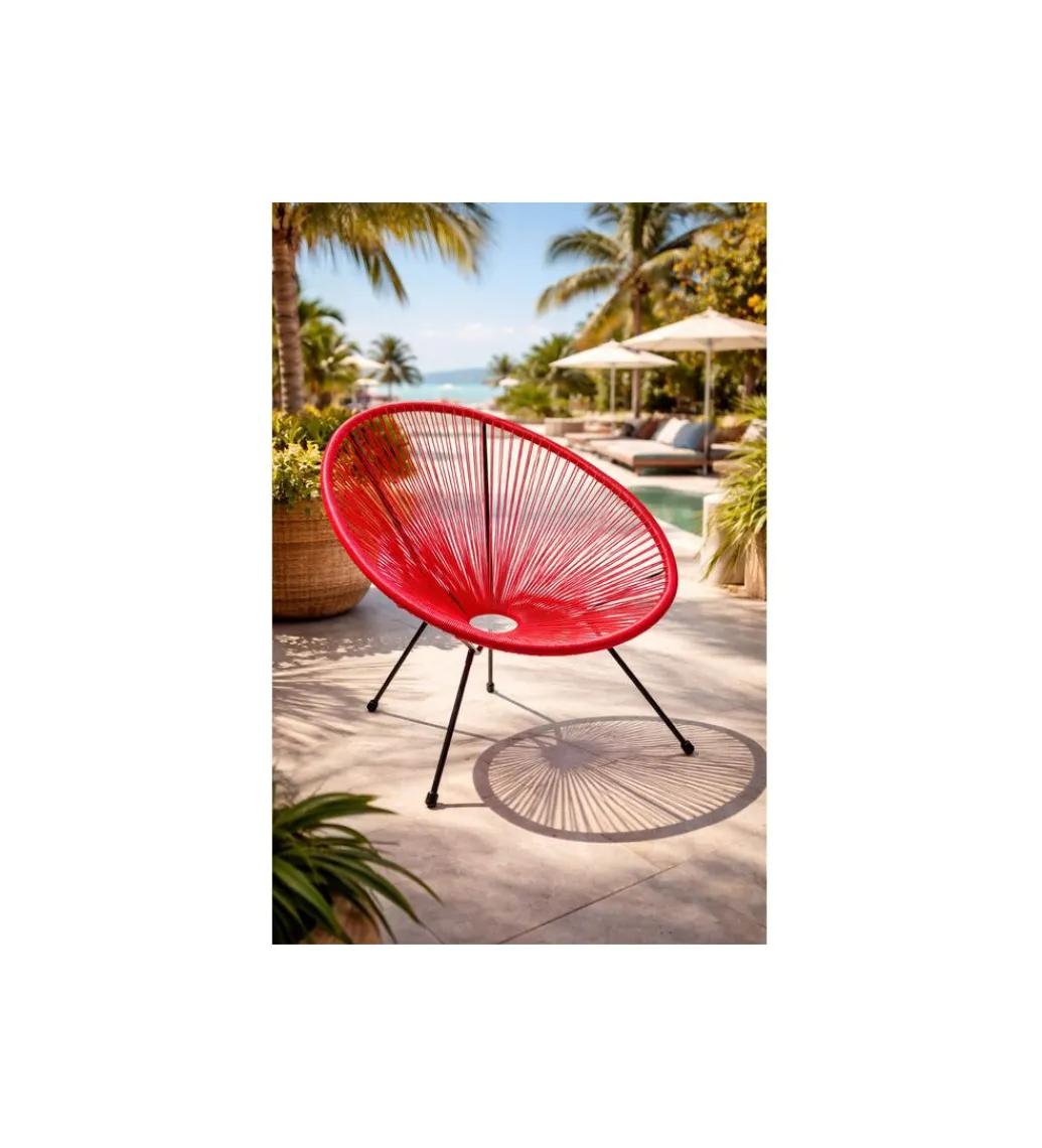 Fotel ACAPULCO 85 cm wiśniowy*KARE