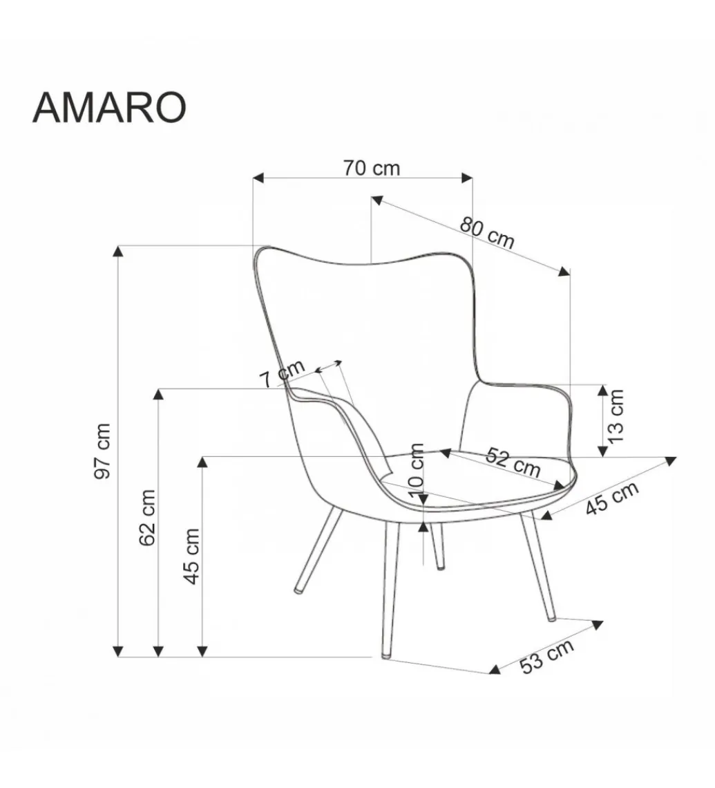 Fotel AMARO sztruks kremowy*Halmar Best