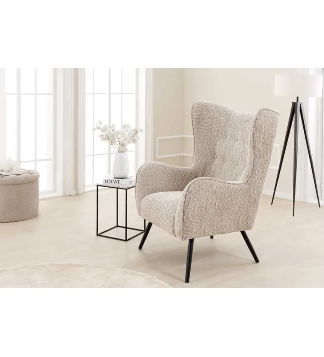 Fotel ARIANA Bouclé Greige*Invicta Interior - przedsprzedaż Clearance