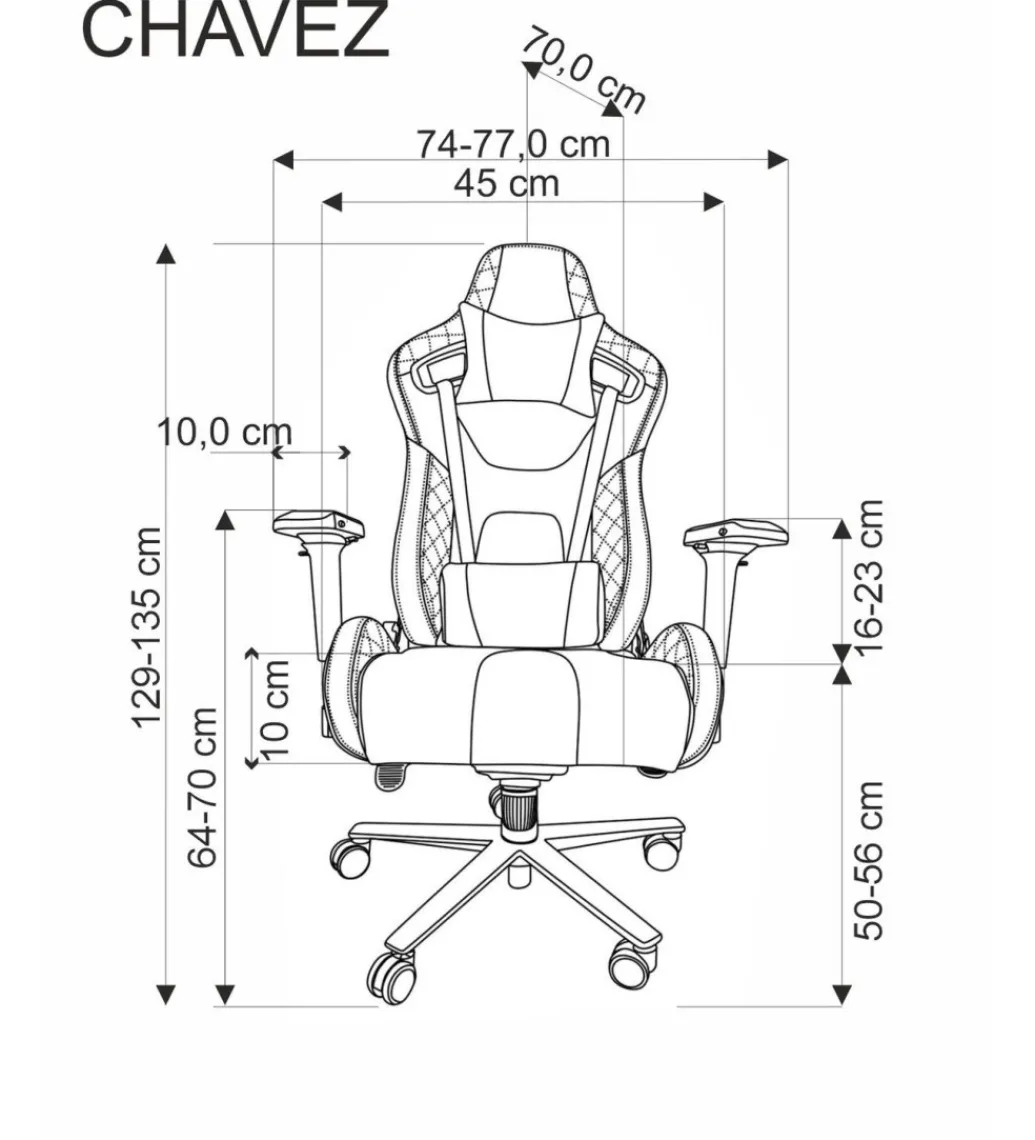 Fotel biurowy CHAVEZ 129 cm czarny*Halmar Hot