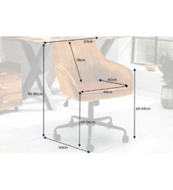 Fotel Biurowy Dutch Comfort ciemna musztarda*Invicta Interior Outlet
