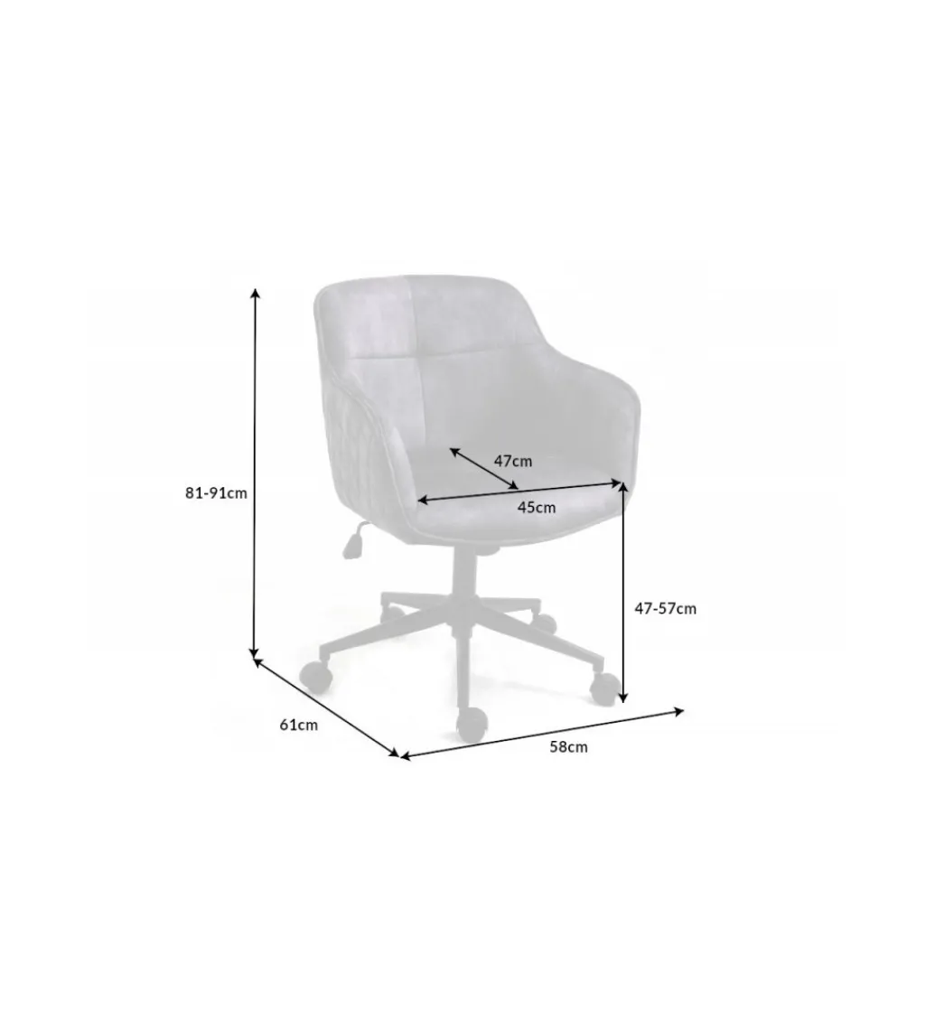 Fotel biurowy Edmonton ciemnoszary*Invicta Interior Clearance