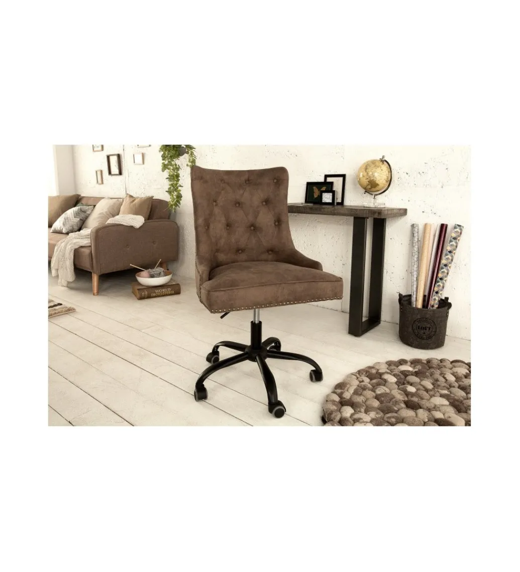 Fotel biurowy Victorian brązowy*Invicta Interior