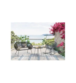 Fotel bujany ACAPULCO mono czarny*KARE Sale