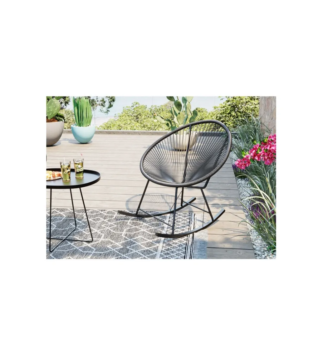 Fotel bujany ACAPULCO mono czarny*KARE Sale