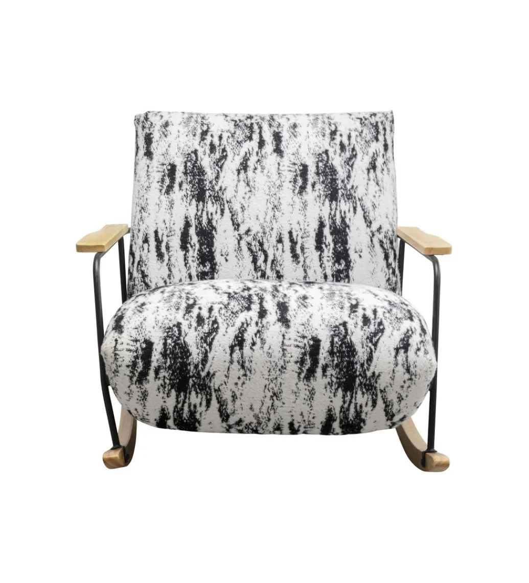 Fotel bujany KYLE 80 cm bouclé czarnobiały*KARE Outlet