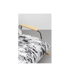 Fotel bujany KYLE 80 cm bouclé czarnobiały*KARE Outlet