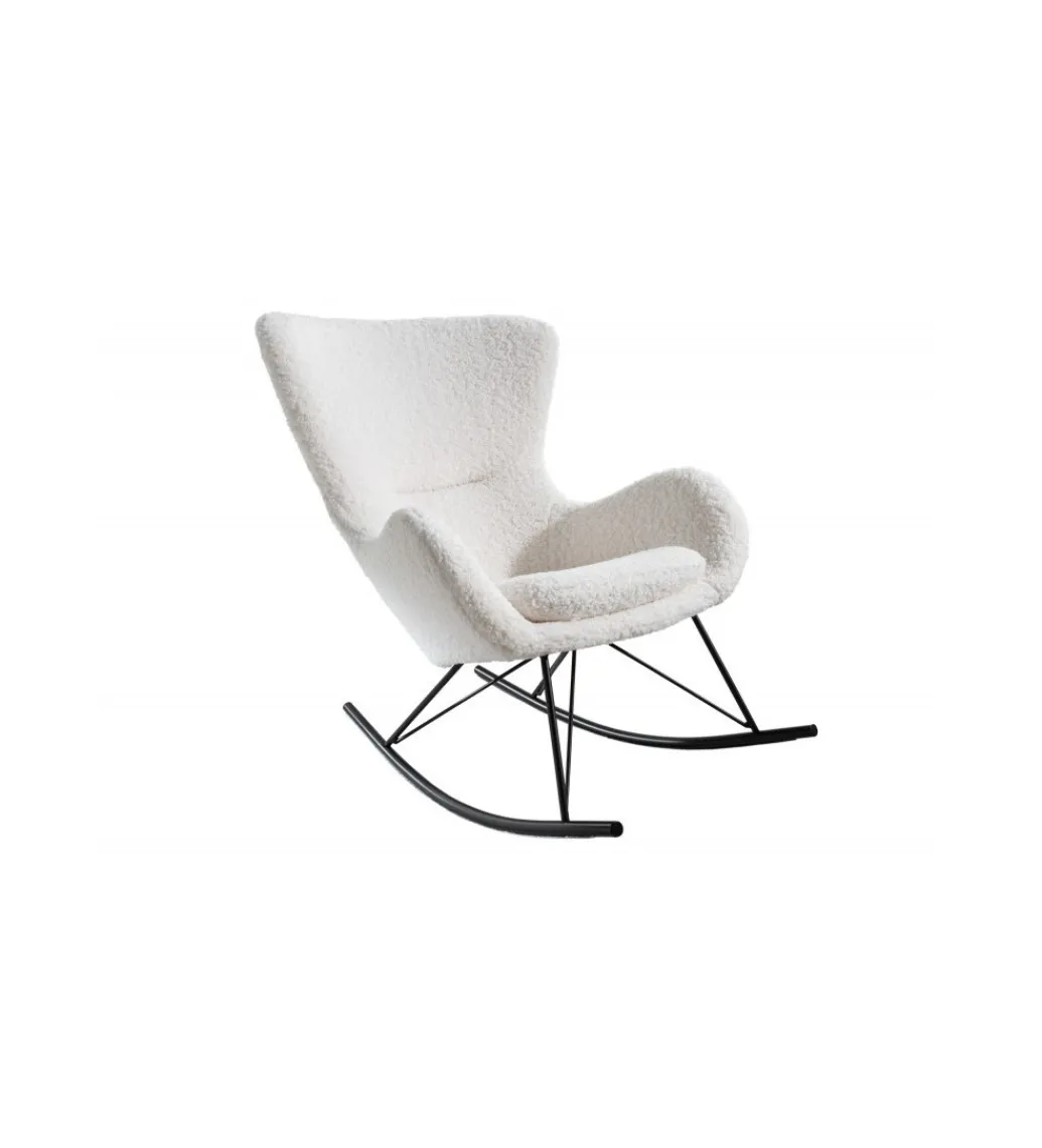 Fotel bujany Scandinavia Bouclé biały*Invicta Interior Outlet