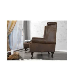 Fotel Chesterfield antyczny brąz*Invicta Interior New