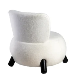 Fotel ENKIR 73 cm biały tapicerowany boucle*Zona-Design Discount