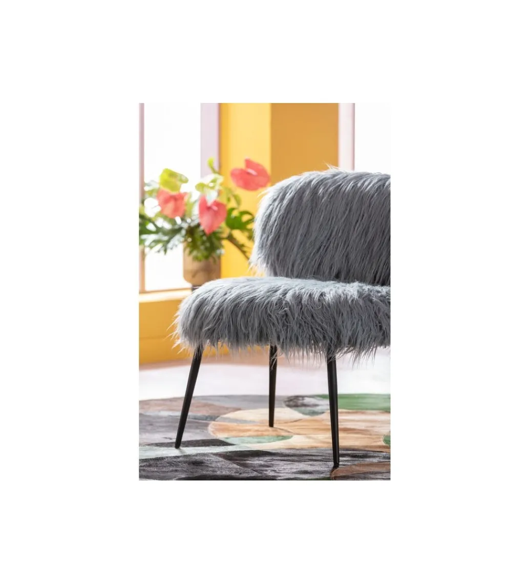 Fotel Hairy niebieski*KARE Online