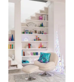 Fotel i podnóżek LOUNGERI 83 cm kremowe*J-Line Hot