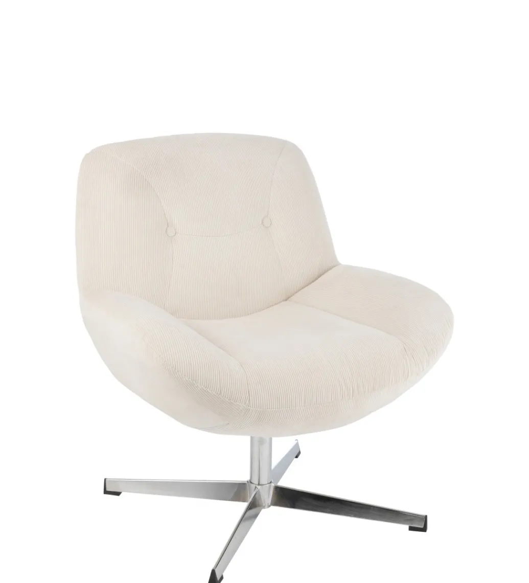 Fotel LOUNGERI 79 cm kremowe*J-Line Outlet