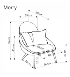 Fotel MERRY szary*Halmar Outlet
