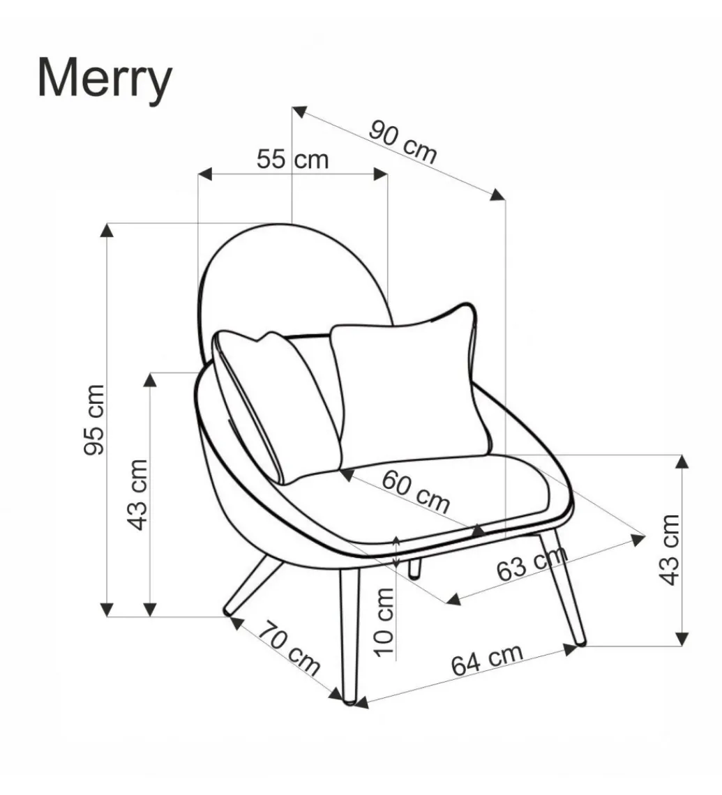 Fotel MERRY szary*Halmar Outlet