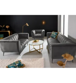 Fotel NOBLESSE aksamit szary*Invicta Interior Hot