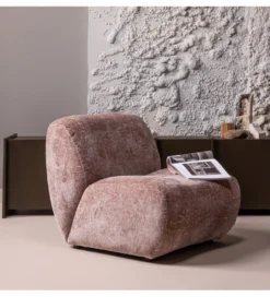 Fotel NOMU velvet jasnoróżowy*WOOOD Clearance