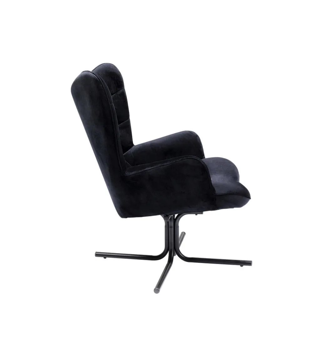 Fotel obrotowe OSCAR czarny chenille*KARE