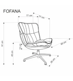 Fotel obrotowe siedzisko 360 stopni FOFANA kremowy*Halmar