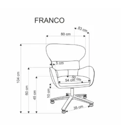 Fotel obrotowe siedzisko 360 stopni FRANCO beżowy*Halmar