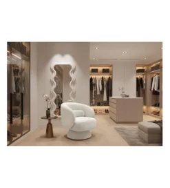 Fotel obrotowy BOSSA NOVA bouclé biały*Invicta Interior