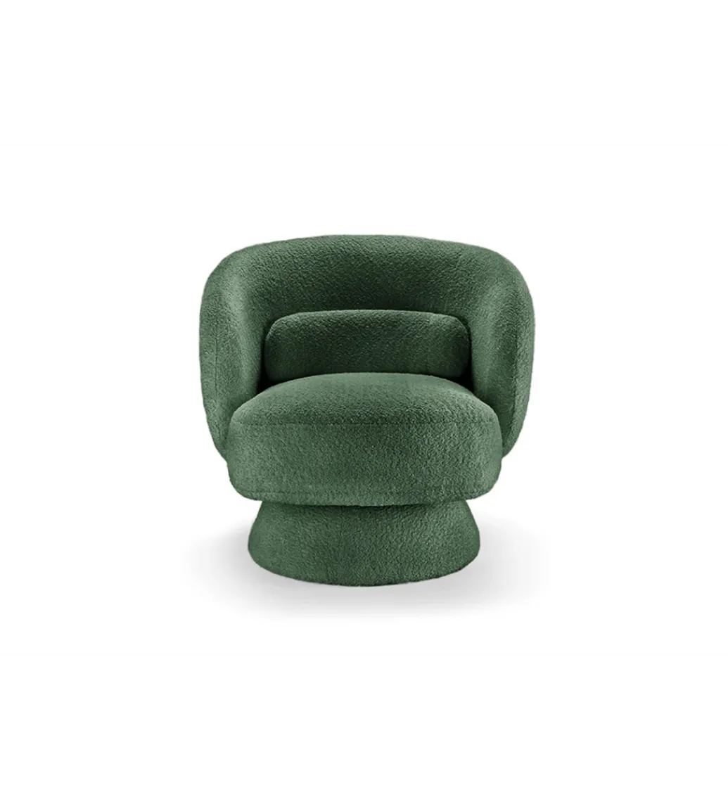 Fotel obrotowy BOSSA NOVA bouclé zielony*Invicta Interior Clearance