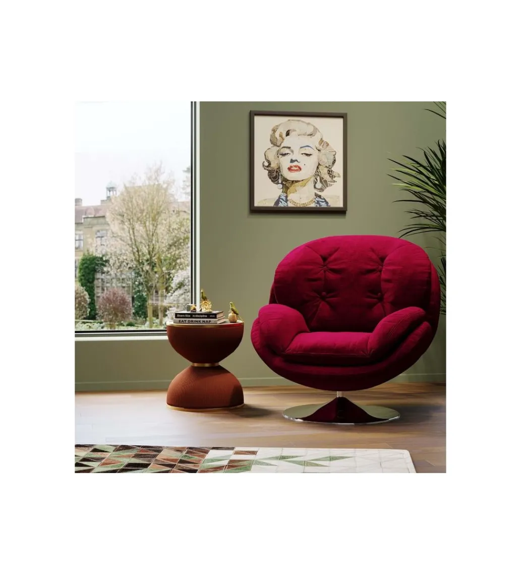 Fotel obrotowy COSY 86 cm wiśniowy*KARE Sale