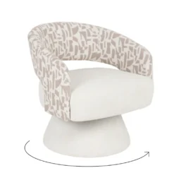 Fotel obrotowy GIRATORIO 72 cm beżowo kremowy*Zona-Design Best