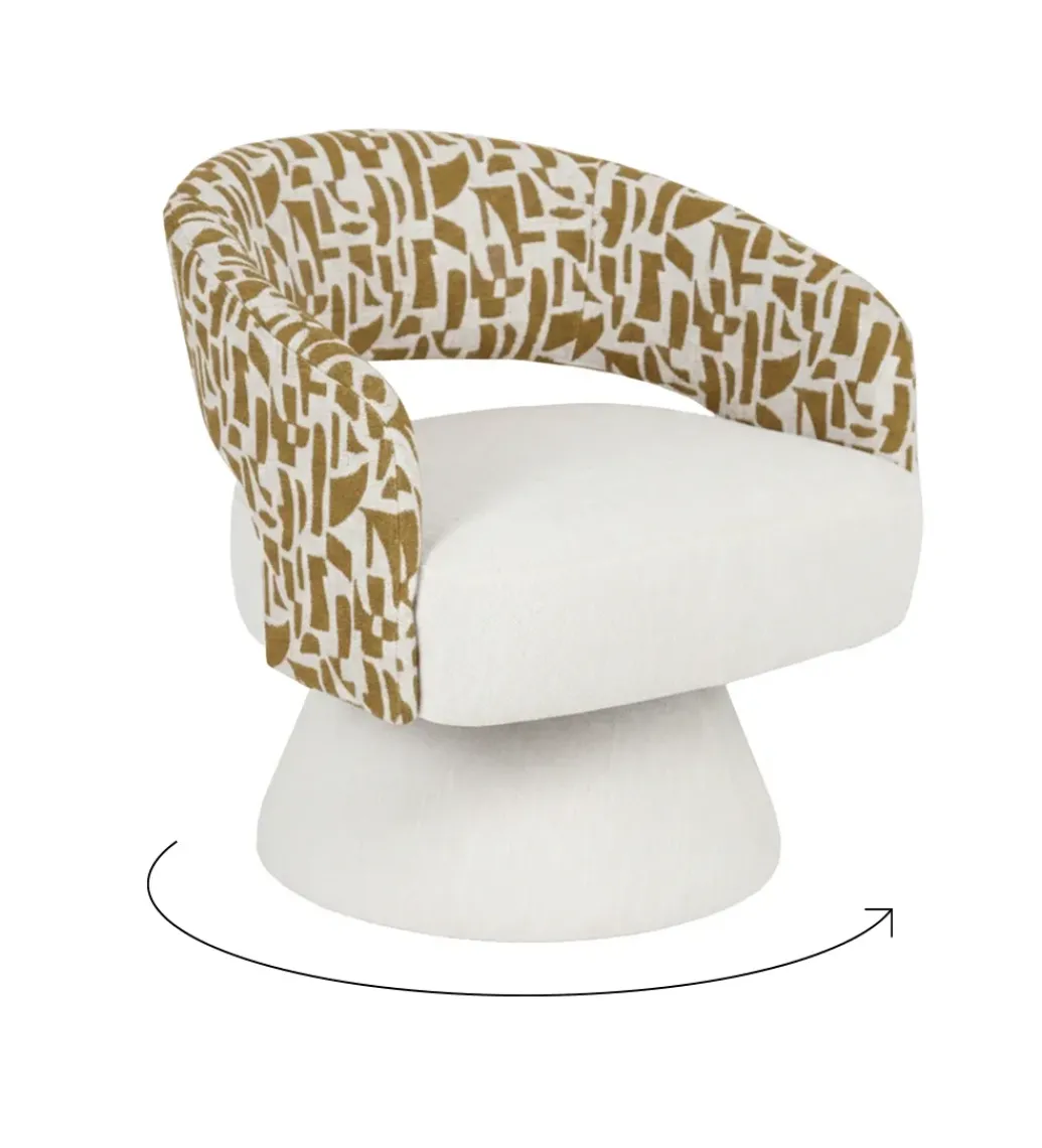 Fotel obrotowy GIRATORIO 72 cm kremowa ochra*Zona-Design Outlet