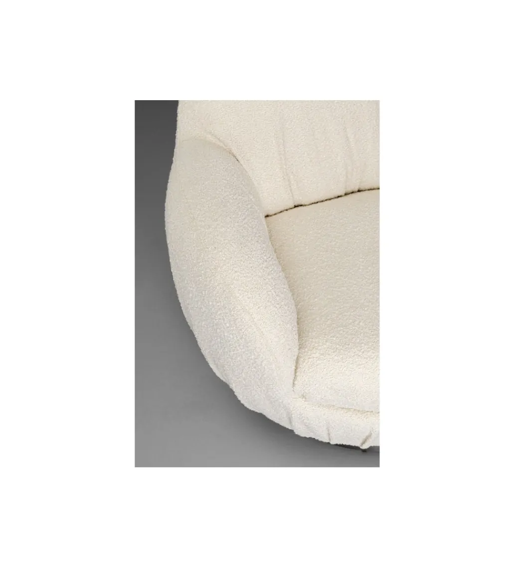 Fotel obrotowy Nube Bouclé 88 cm kremowy*KARE