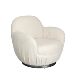 Fotel obrotowy Nube Bouclé 88 cm kremowy*KARE