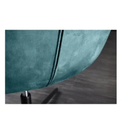 Fotel obrotowy PAPILLON od 83 do 90 cm aksamit morski*Invicta Interior - przedsprzedaż Discount