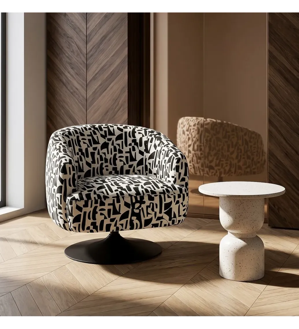 Fotel obrotowy RASANY 73 cm czarnobiały*Zona-Design