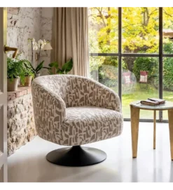 Fotel obrotowy RASANY 73 cm kremowo beżowy*Zona-Design