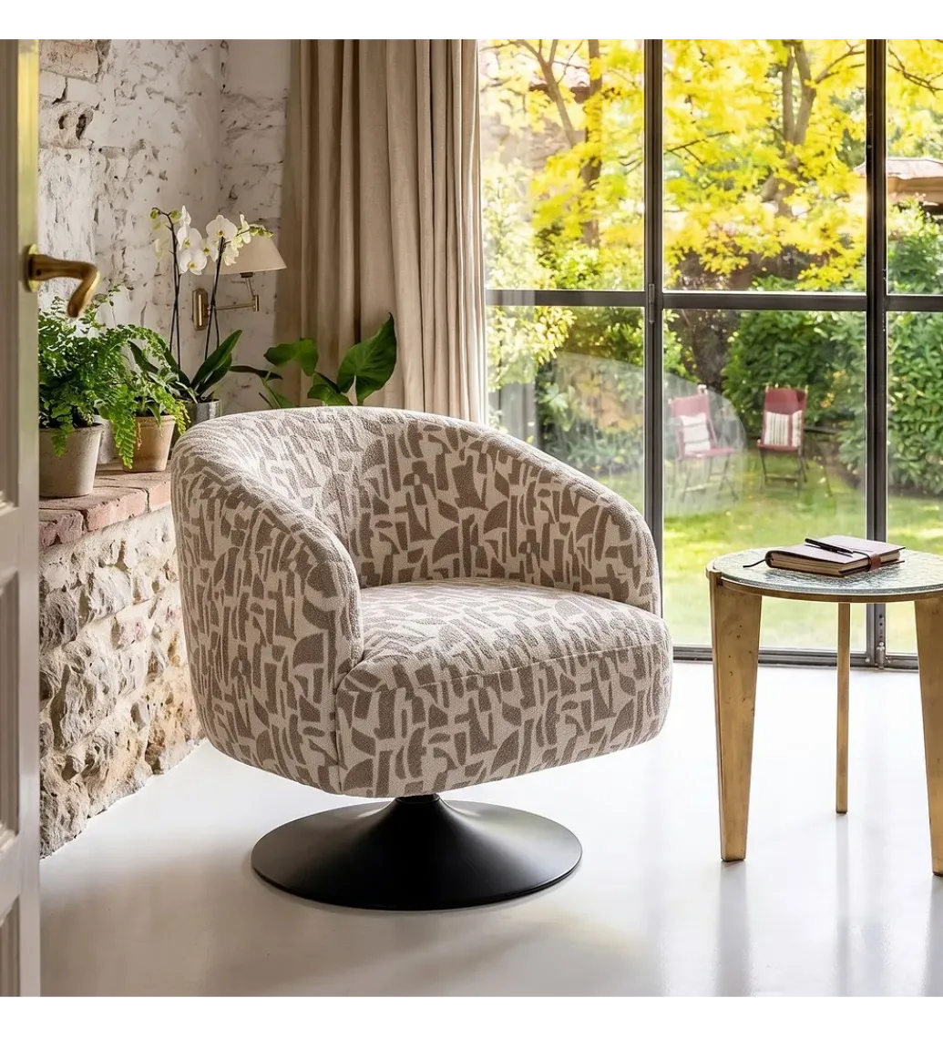 Fotel obrotowy RASANY 73 cm kremowo beżowy*Zona-Design
